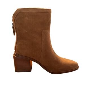 Vince Camuto Water-Repellent Suede Mid-Shaft Boots Kortimy Nutmeg Size 7 NIB